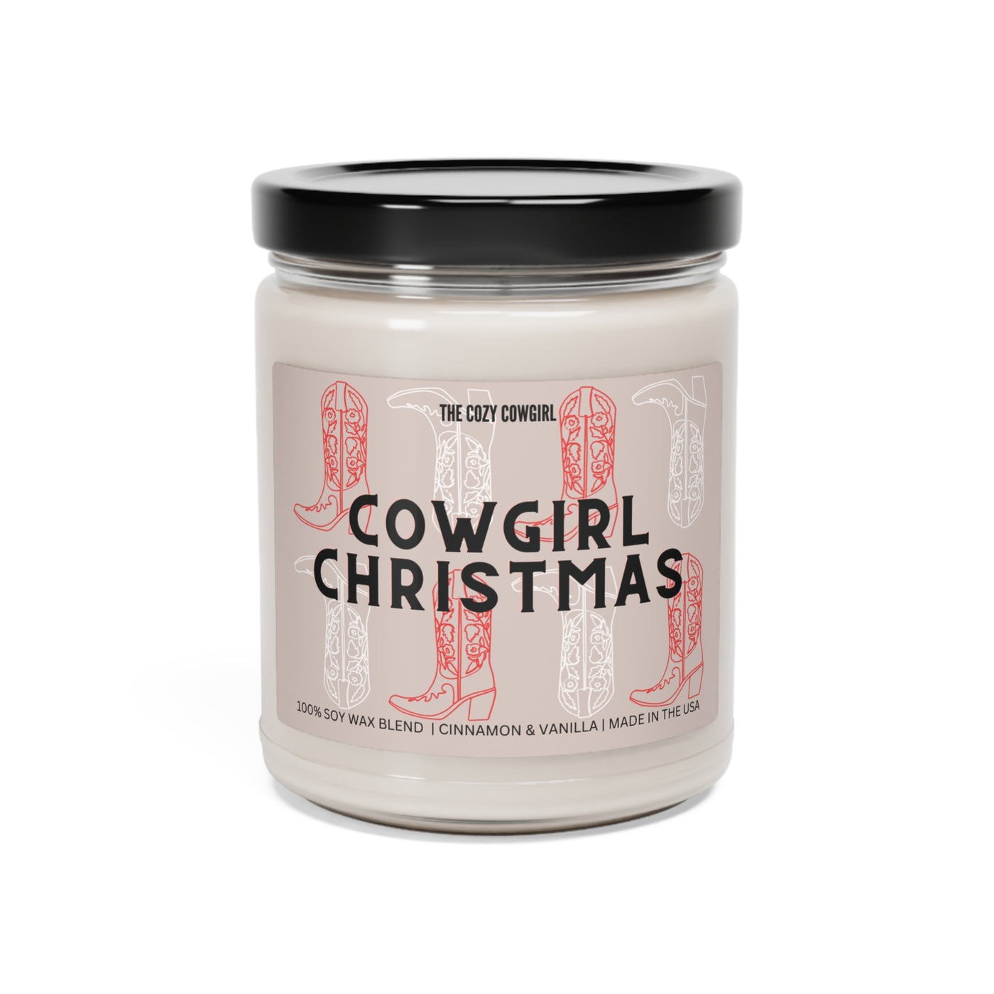 Cowgirl Christmas Scented Soy Candle, 9oz