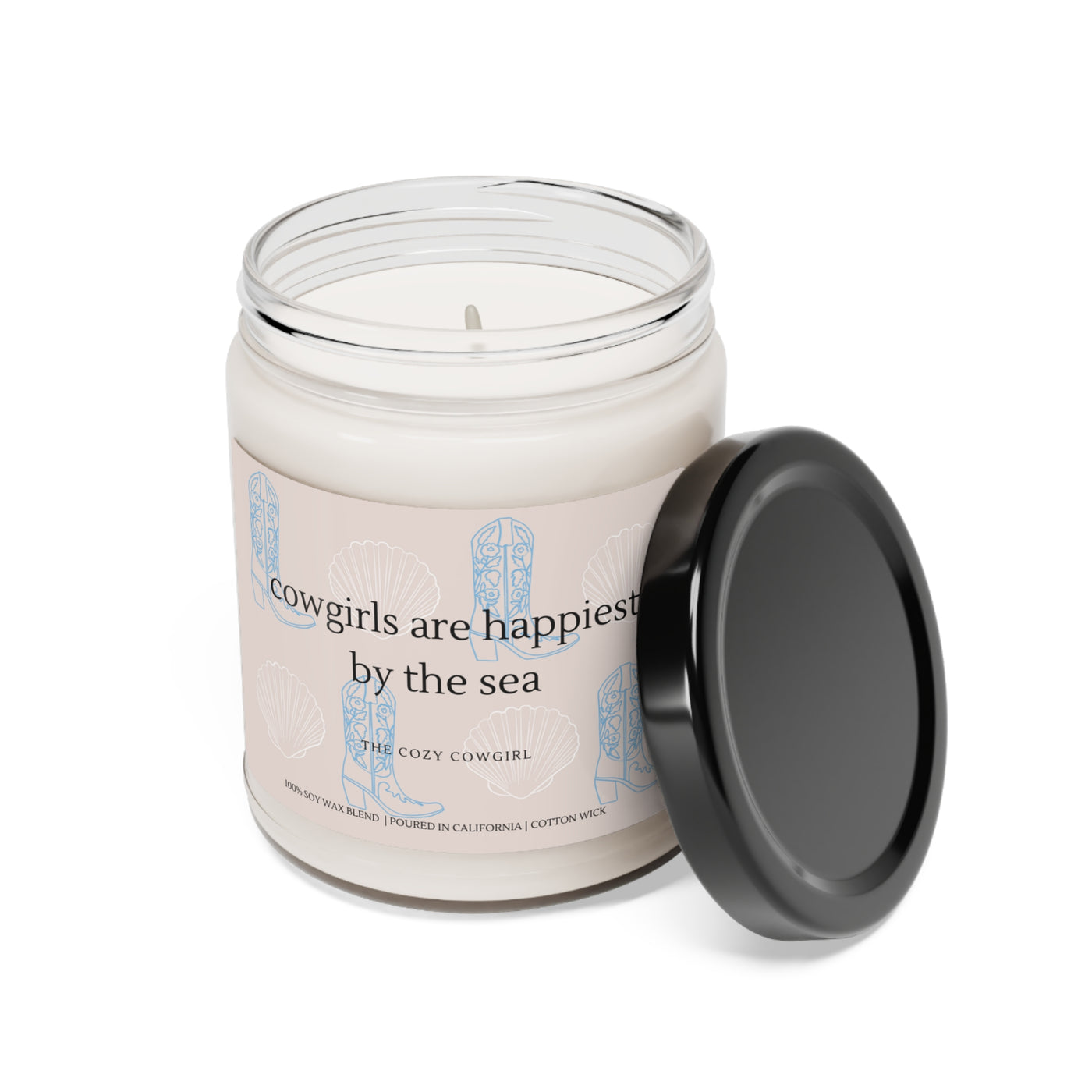 Cowgirls are happiest by the sea Scented Soy Candle, 9oz