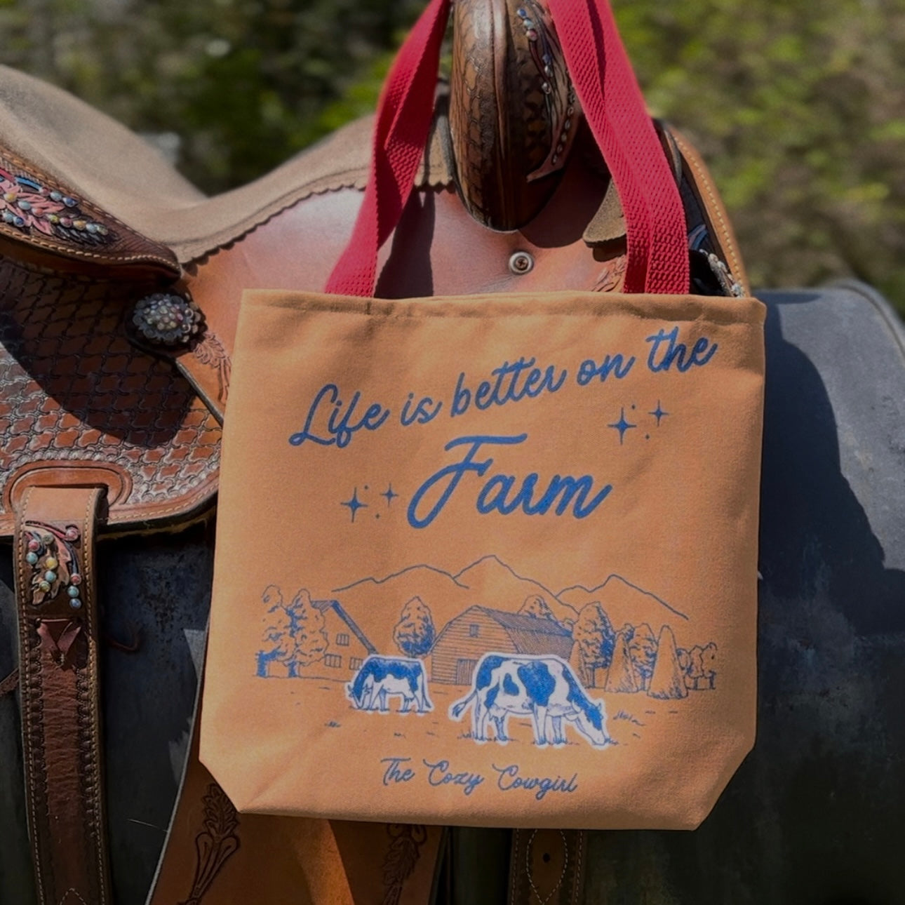 Life is better on the farm - tote bag